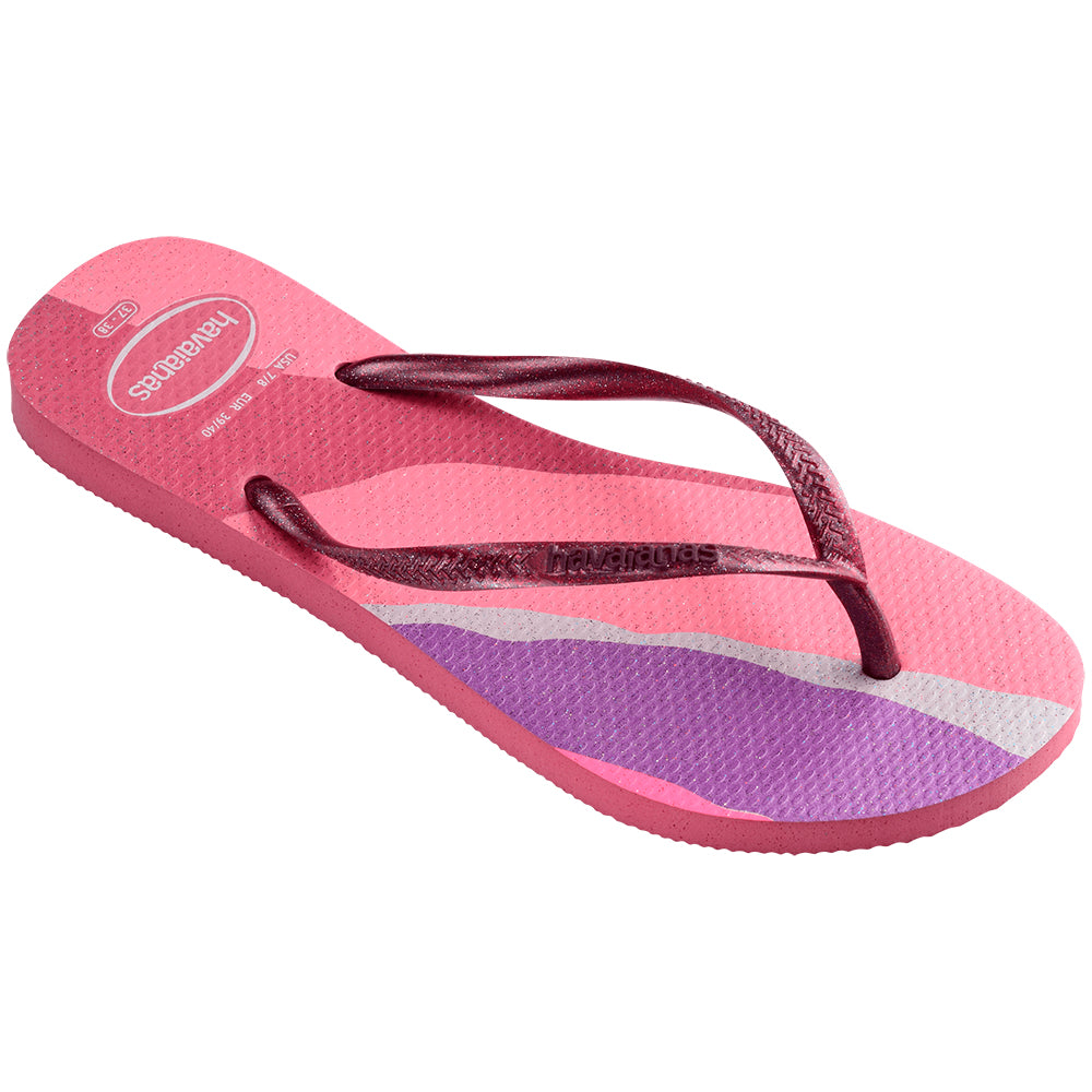 Chinelo Havaianas Feminina Slim Pallete Glow Rosa Veludo