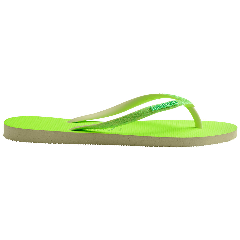 Chinelo Havaianas Feminina Slim Glitter Neon Lima