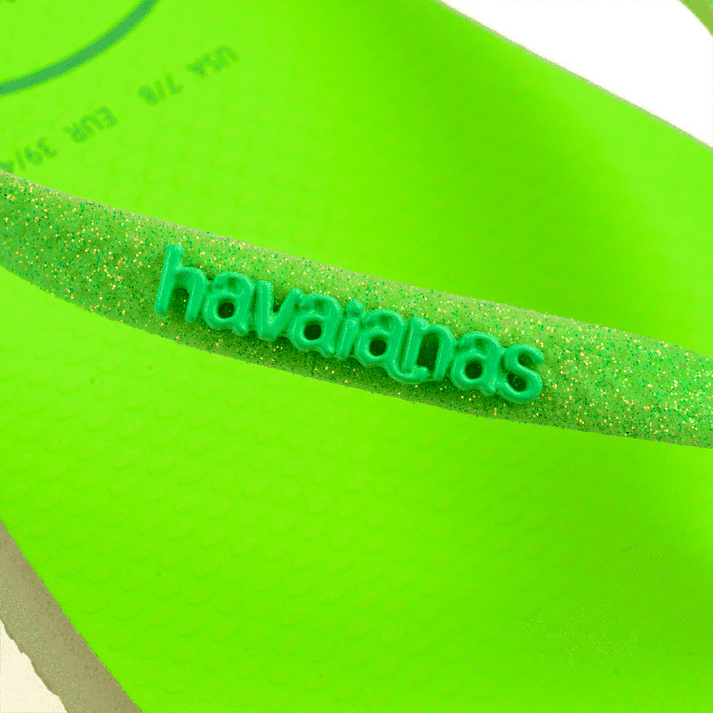 Chinelo Havaianas Feminina Slim Glitter Neon Lima