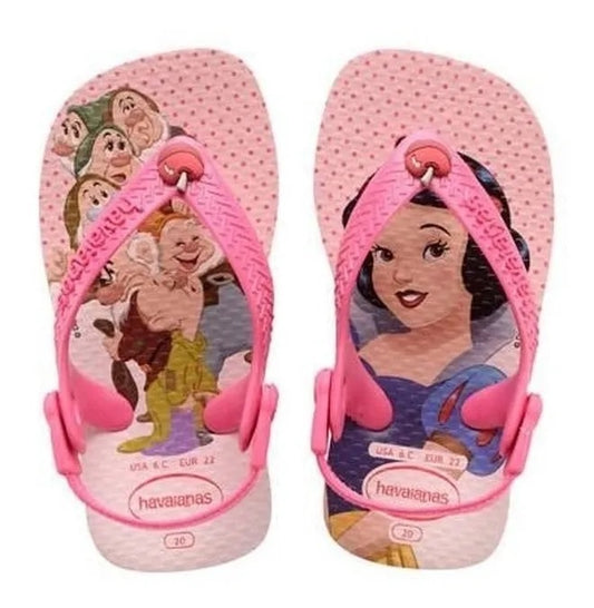 Chinelo Havaianas Infantil com Elástico Baby Branca de Neve e os 7 Anões Disney