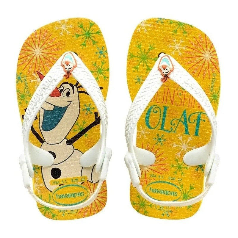 Chinelo Havaianas Infantil com Elástico Baby Olaf Frozen Disney