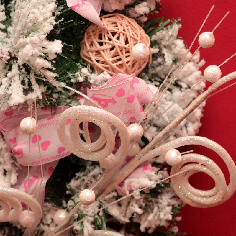 Guirlanda de Natal Princesas Rapunzel Fita Rosa Disney 55 cm