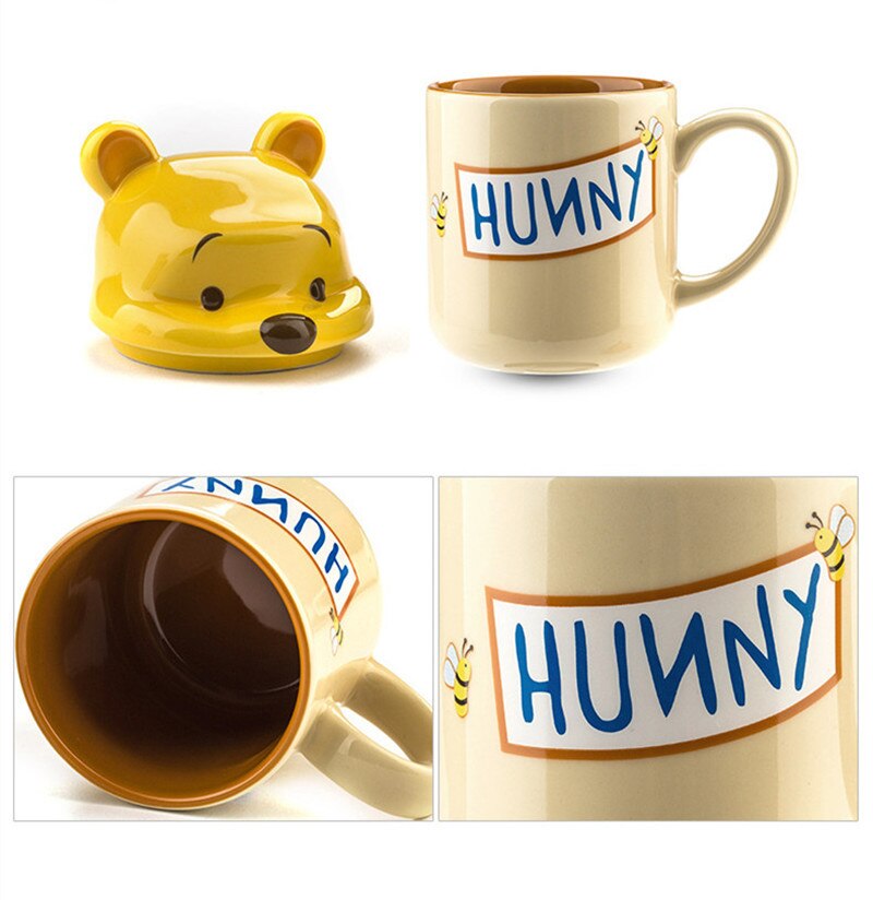 3D Mickey, Minnie, Stitch and Pooh Cartoon Ceramic Mug 330ml Official Disney