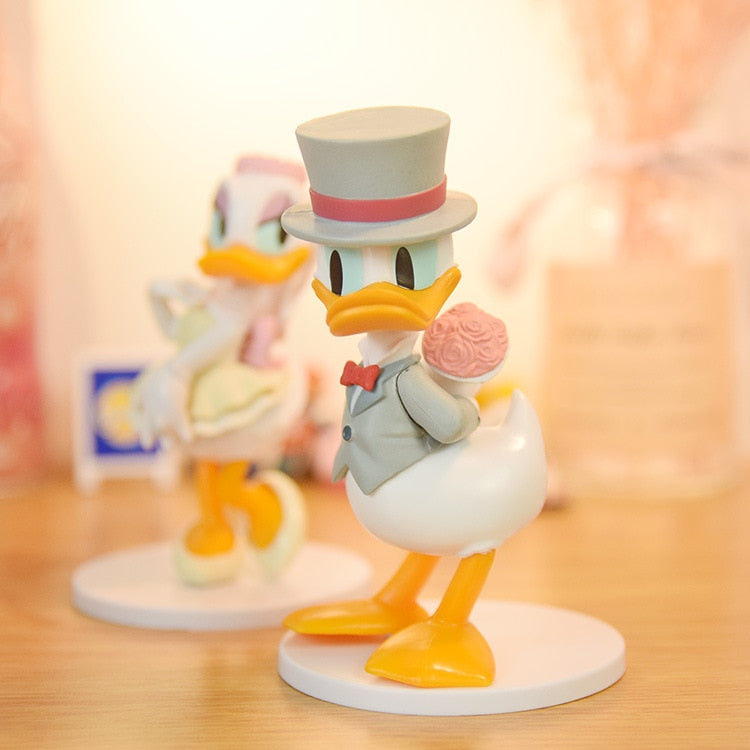 Topo de Bolo Donald e Margarida Noivos Cinza e Amarelo Disney