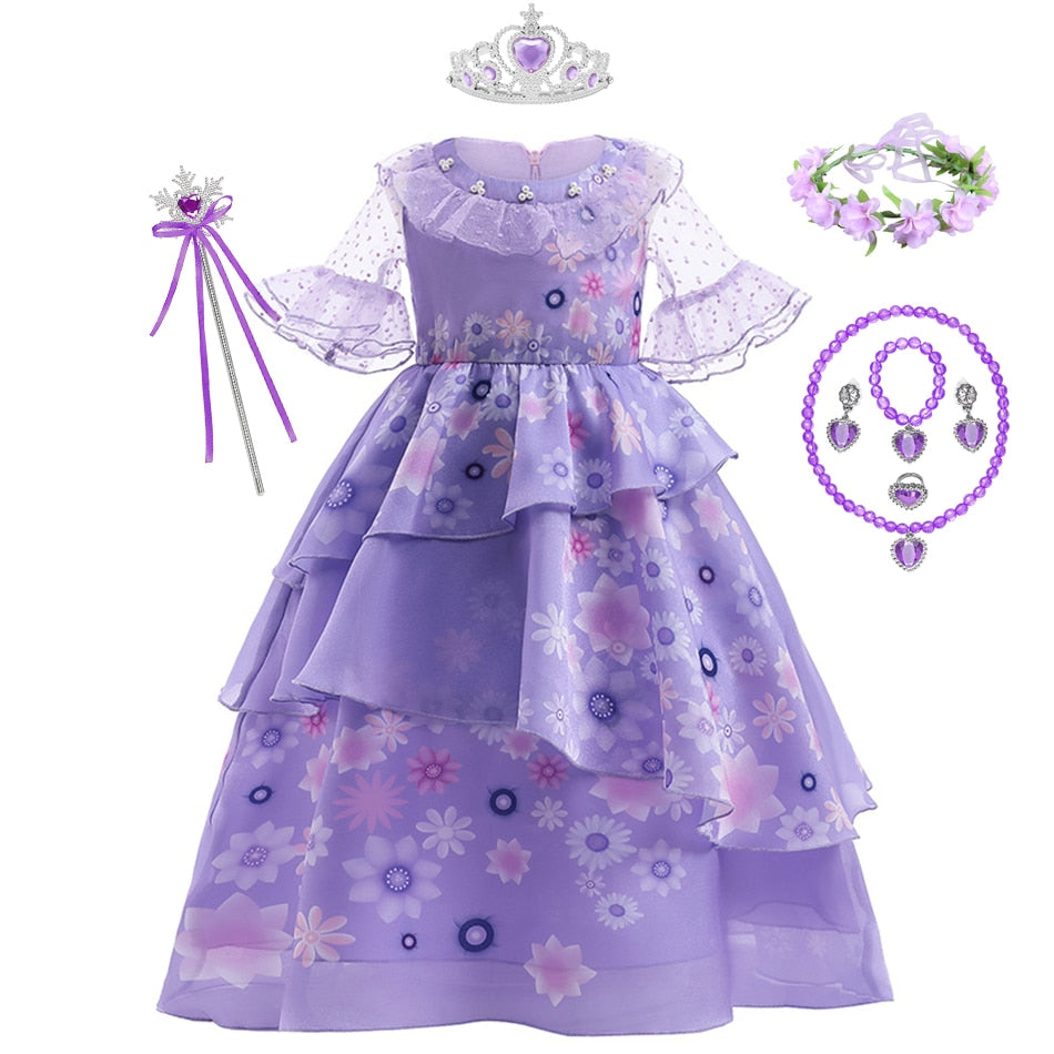 Fantasia Infantil Isabela Encanto Cosplay