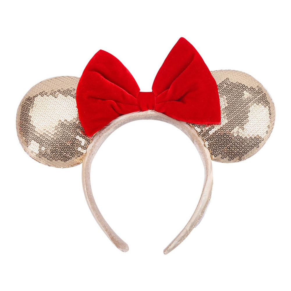 Tiara Minnie Luxo Dourado e Vermelho Disney