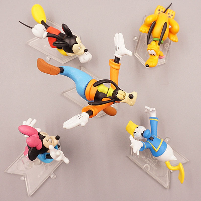 Figuras de Ação Mickey, Minnie, Pluto, Pateta e Donald Vida Agitada Disney 5pcs