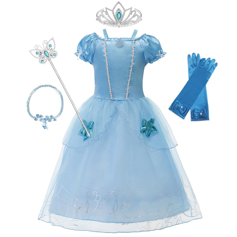 Fantasia Cinderela Infantil Cosplay Standard 02