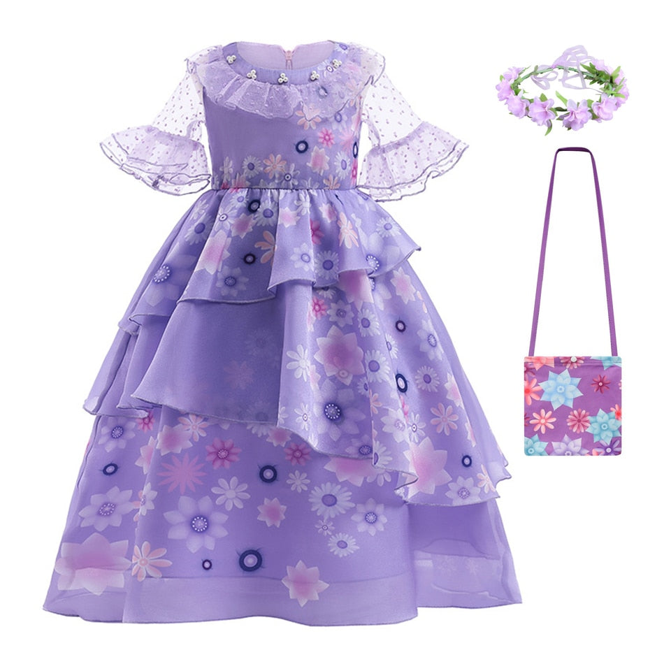 Fantasia Infantil Isabela Encanto Cosplay