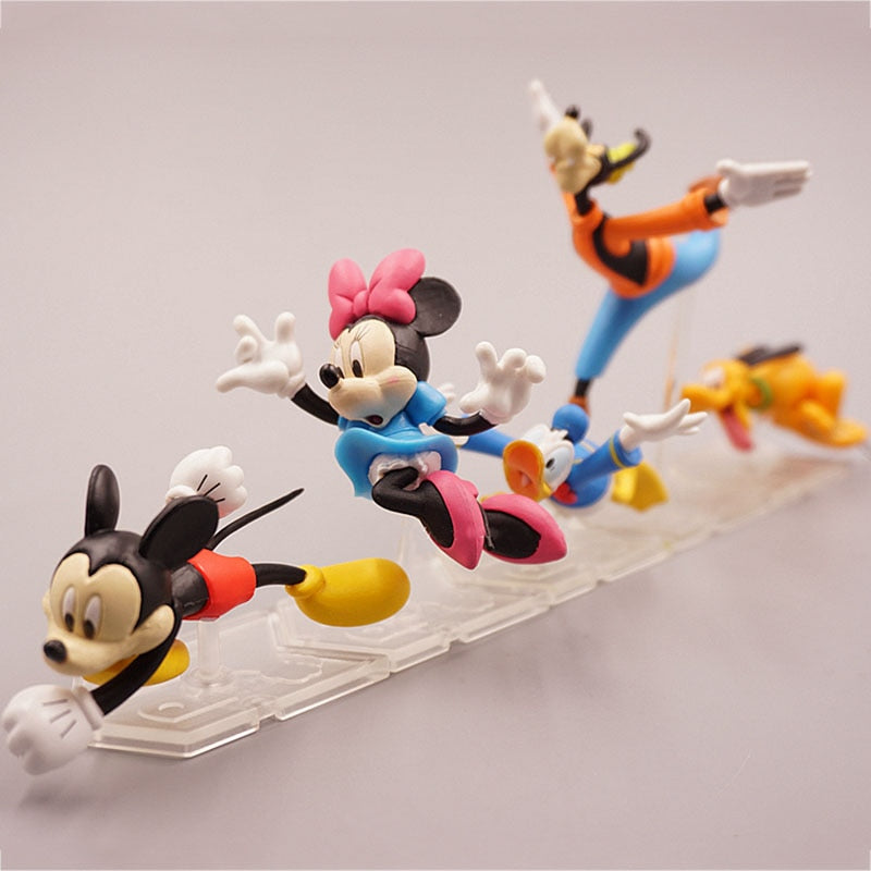 Figuras de Ação Mickey, Minnie, Pluto, Pateta e Donald Vida Agitada Disney 5pcs