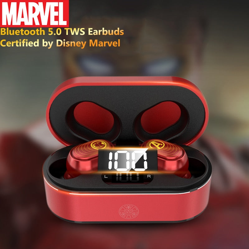 Fones de Ouvido Avengers Marvel TWS Bluetooth 5.0 Sem Fios