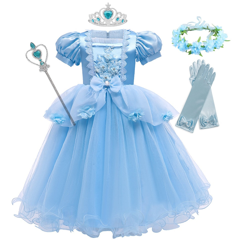 Vestido Fantasia Luxo Princesas Cinderela