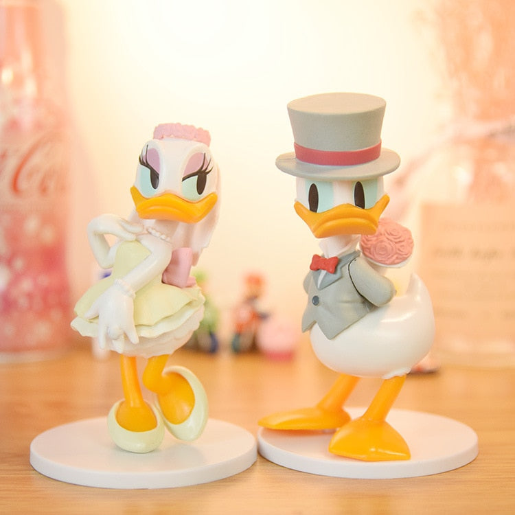 Topo de Bolo Donald e Margarida Noivos Cinza e Amarelo Disney