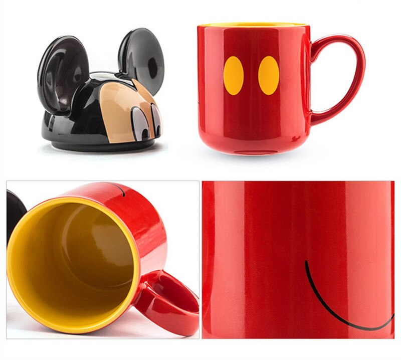 3D Mickey, Minnie, Stitch and Pooh Cartoon Ceramic Mug 330ml Official Disney
