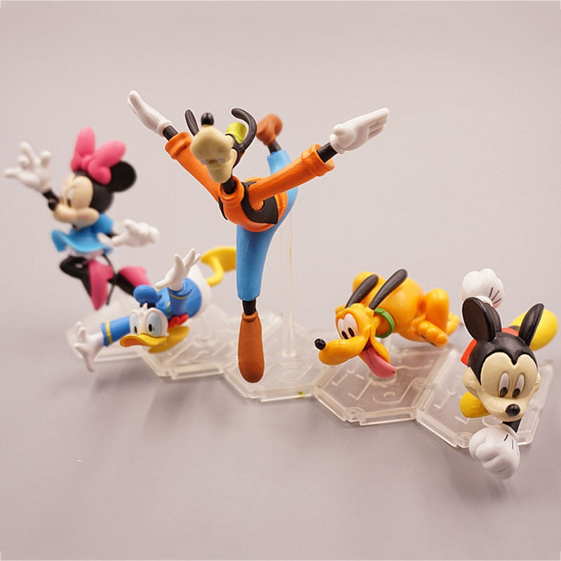 Figuras de Ação Mickey, Minnie, Pluto, Pateta e Donald Vida Agitada Disney 5pcs