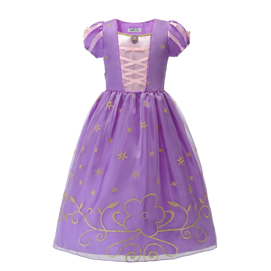 Fantasia Rapunzel Infantil Cosplay Standard 03