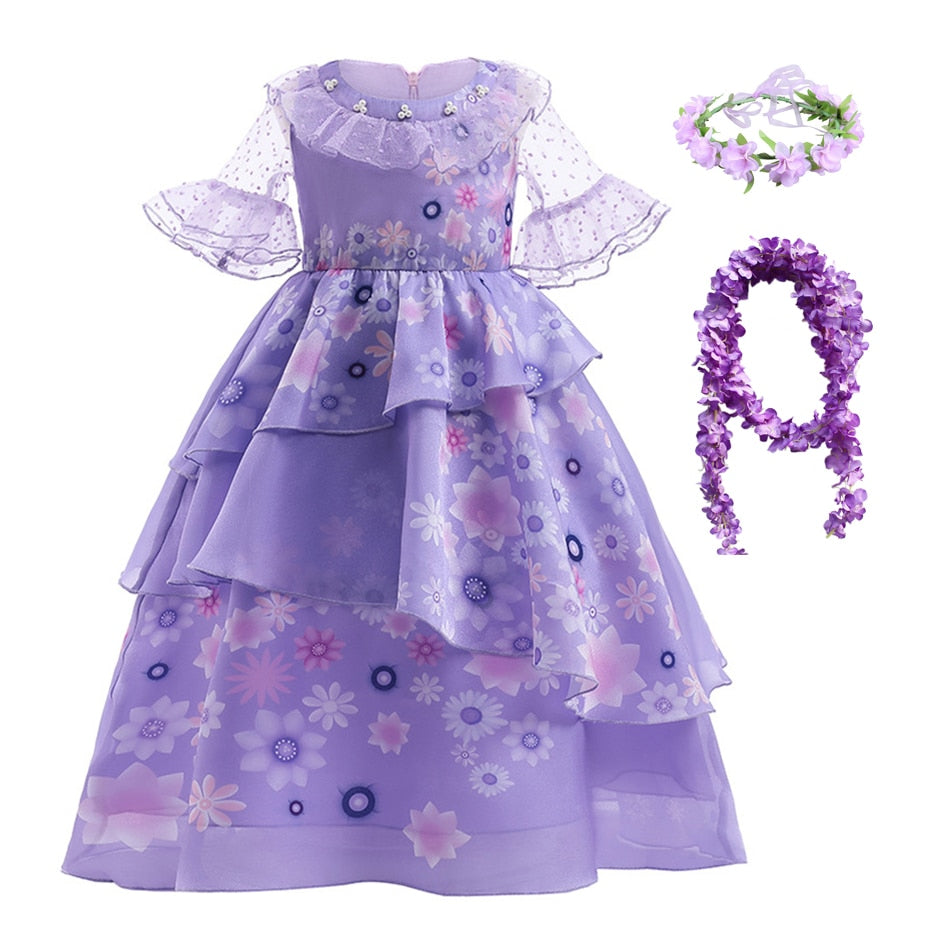 Fantasia Infantil Isabela Encanto Cosplay