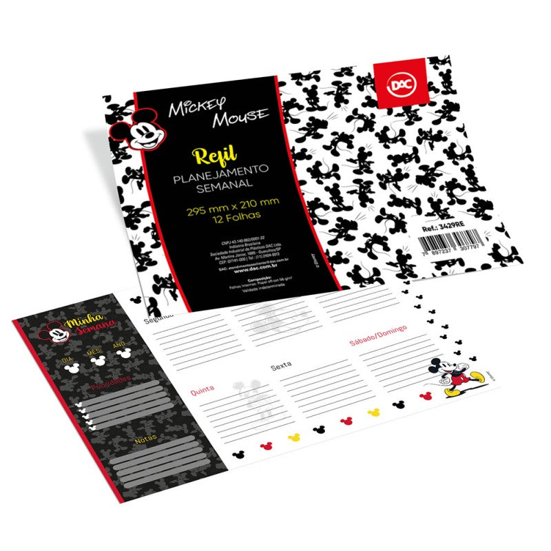 RECAMBIO para portapapeles de Disney Weekly Mickey Planner con 12 hojas