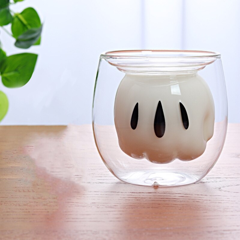 Glass Cup Mickey Glove and Pants Double Layer Glass