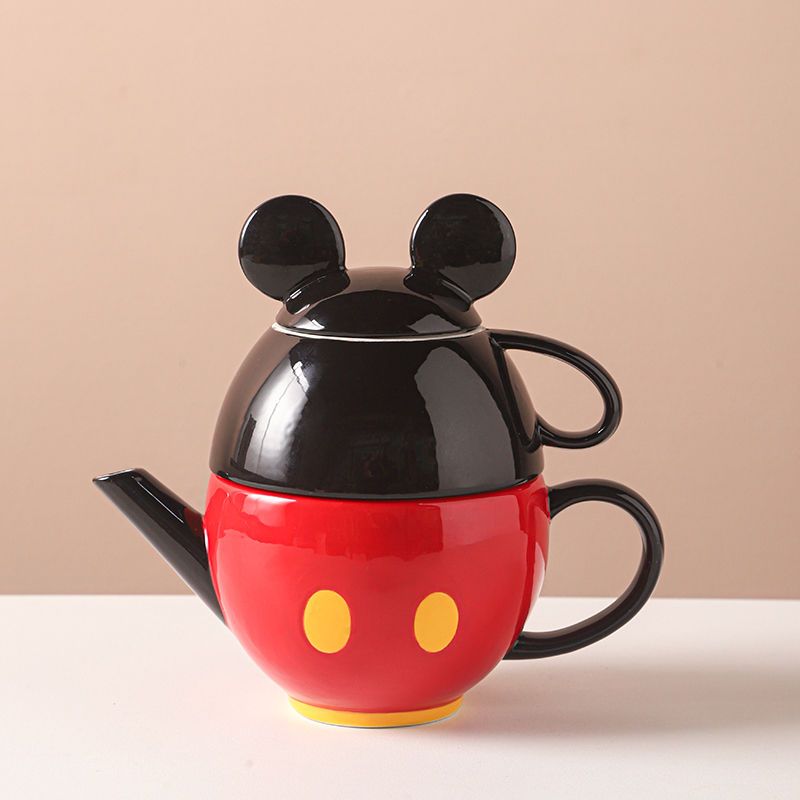 Bule e Xícara de Chá Mickey Cerâmica Disney