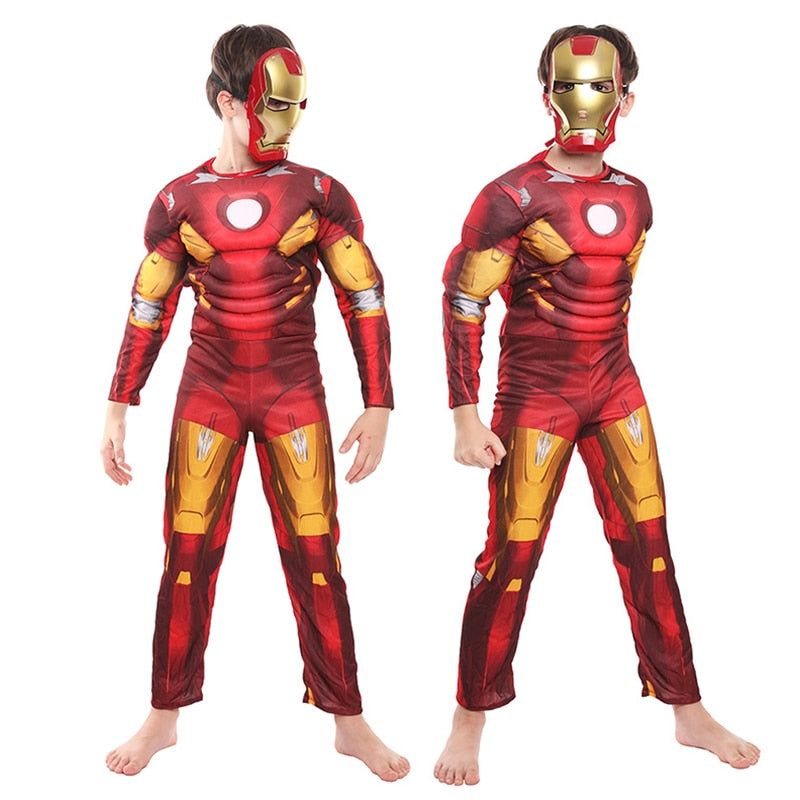 Children's Iron Man 3D Muscle Cosplay Costume