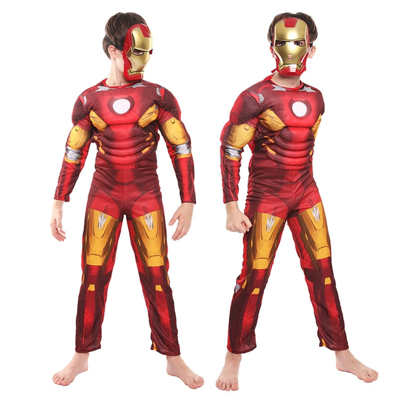 Fantasia Homem de Ferro Infantil 3D Muscle Cosplay