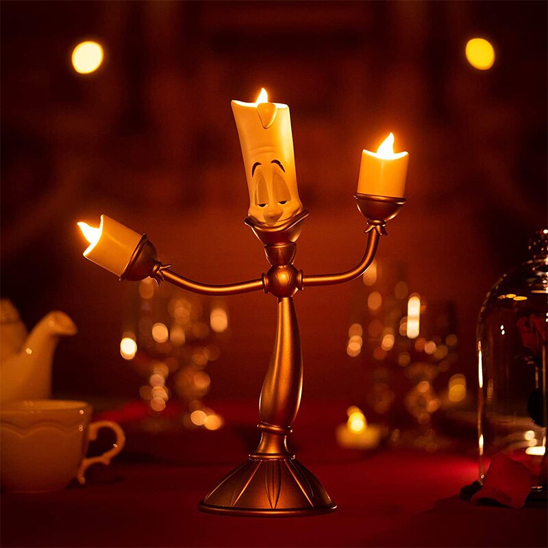 Candelabro com Led Bela e a Fera 32cm