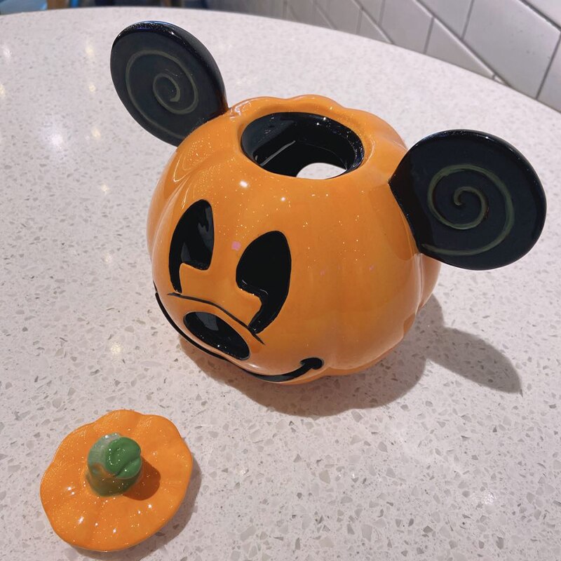 Abóbora Halloween Mickey Cerâmica Lanterna Vela Edição Limitada Disney