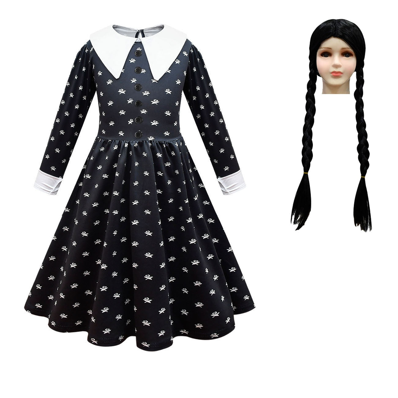 Disfraz de Wandinha Addams para niños