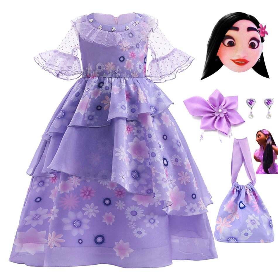 Fantasia Infantil Isabela Encanto Cosplay