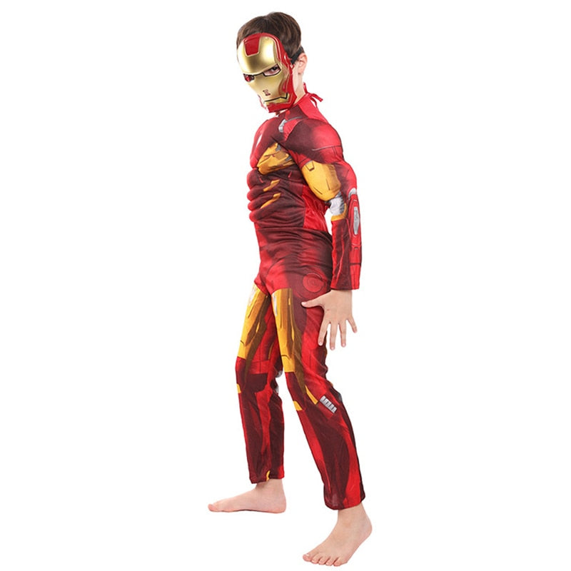 Fantasia Homem de Ferro Infantil 3D Muscle Cosplay