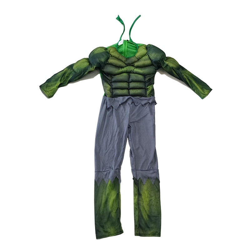 Fantasia Hulk Infantil 3D Muscle Cosplay