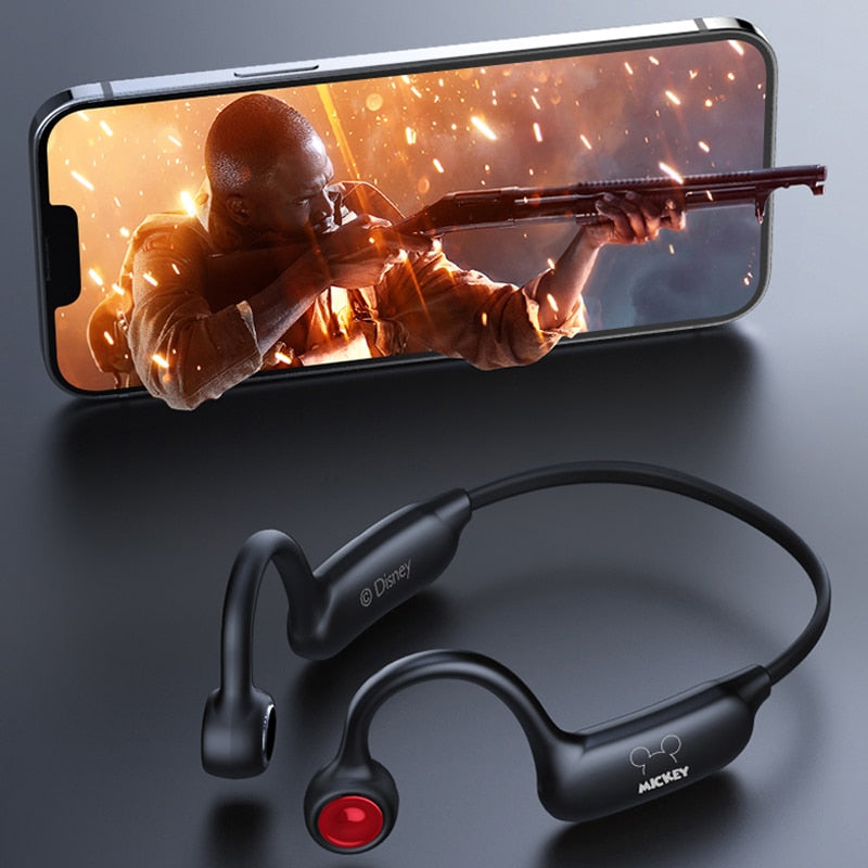 Mickey Disney TWS Wireless Bluetooth 5.1 Bone Conduction Headphones with Noise Reduction