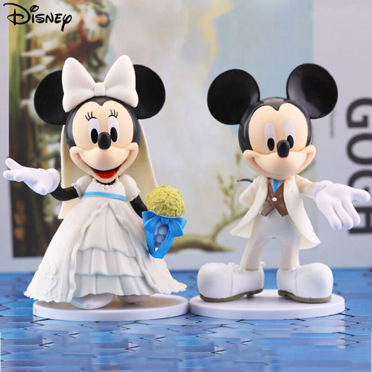 Topo de Bolo Mickey e Minnie Noivos Brancos Casamento Disney