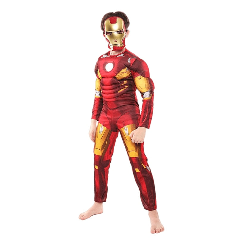 Children's Iron Man 3D Muscle Cosplay Costume