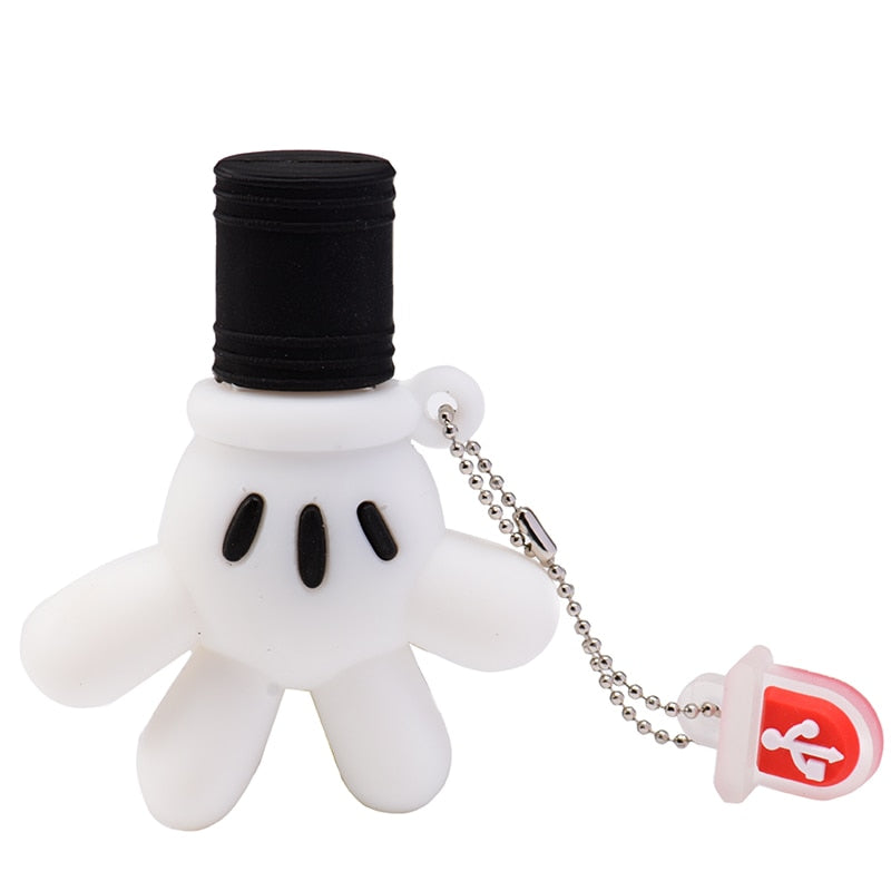 Pen Drive Luva Mickey USB Flash Drives 4, 8, 16, 32 e 64GB