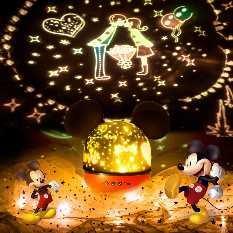 Projetor, Luminária e Caixa de Música Mickey e Minnie Disney