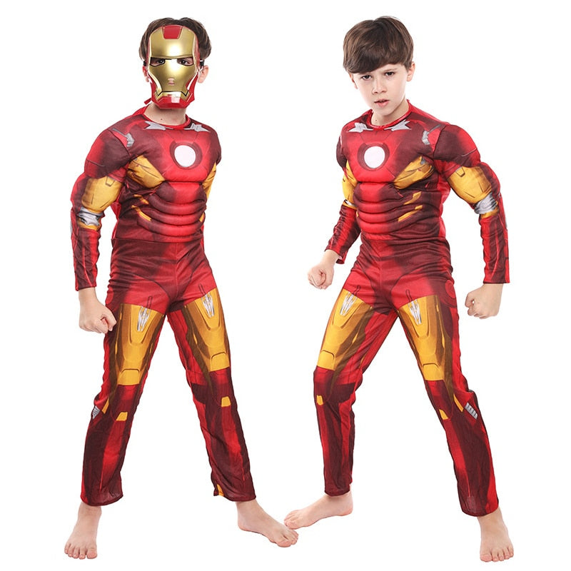 Children's Iron Man 3D Muscle Cosplay Costume