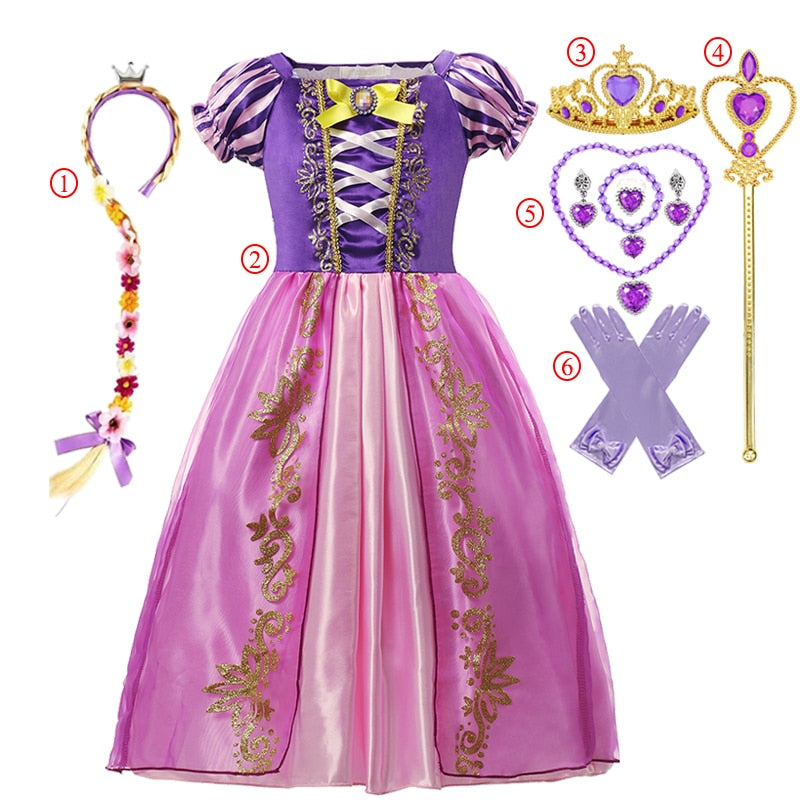Fantasia Rapunzel Infantil Cosplay Standard 01