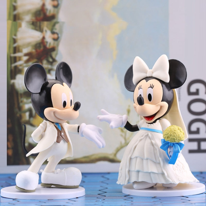 Topo de Bolo Mickey e Minnie Noivos Brancos Casamento Disney