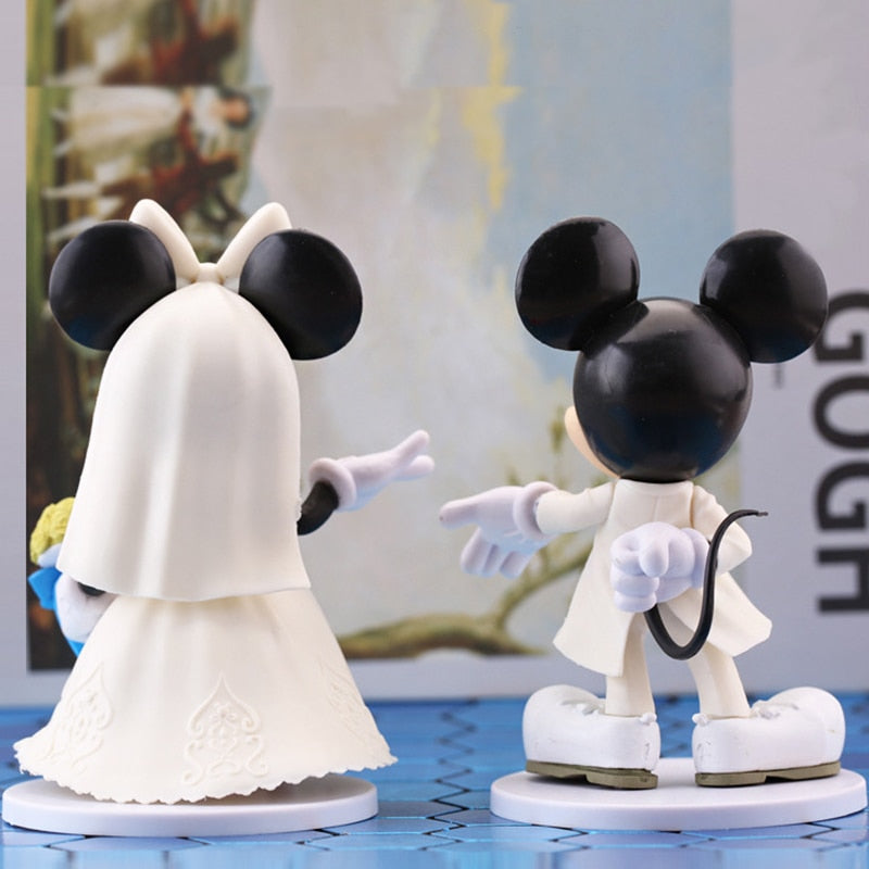 Topo de Bolo Mickey e Minnie Noivos Brancos Casamento Disney