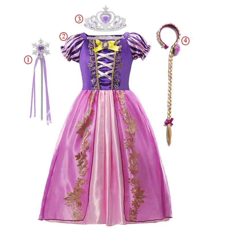Fantasia Rapunzel Infantil Cosplay Standard 01