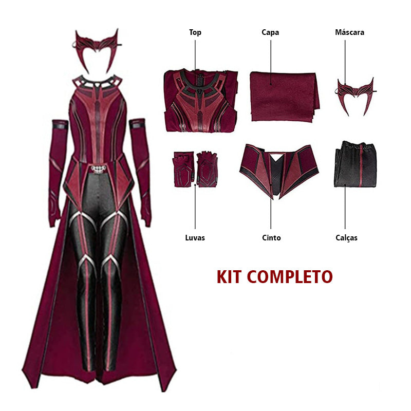 Fantasia Feiticeira Escarlate (Roupa Wanda Maximoff Scarlet Witch) Cosplay