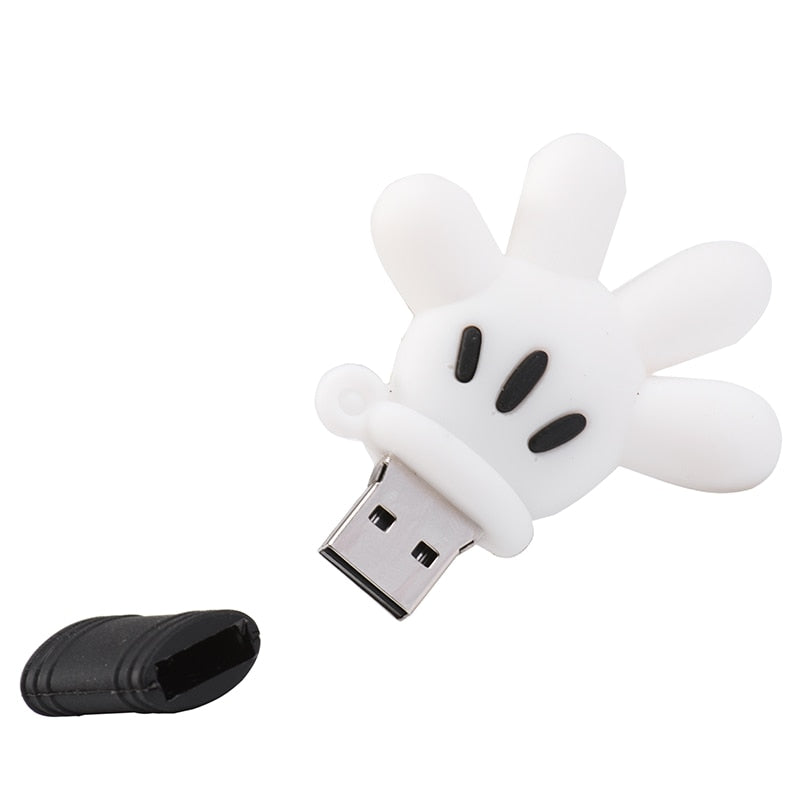 Pen Drive Luva Mickey USB Flash Drives 4, 8, 16, 32 e 64GB