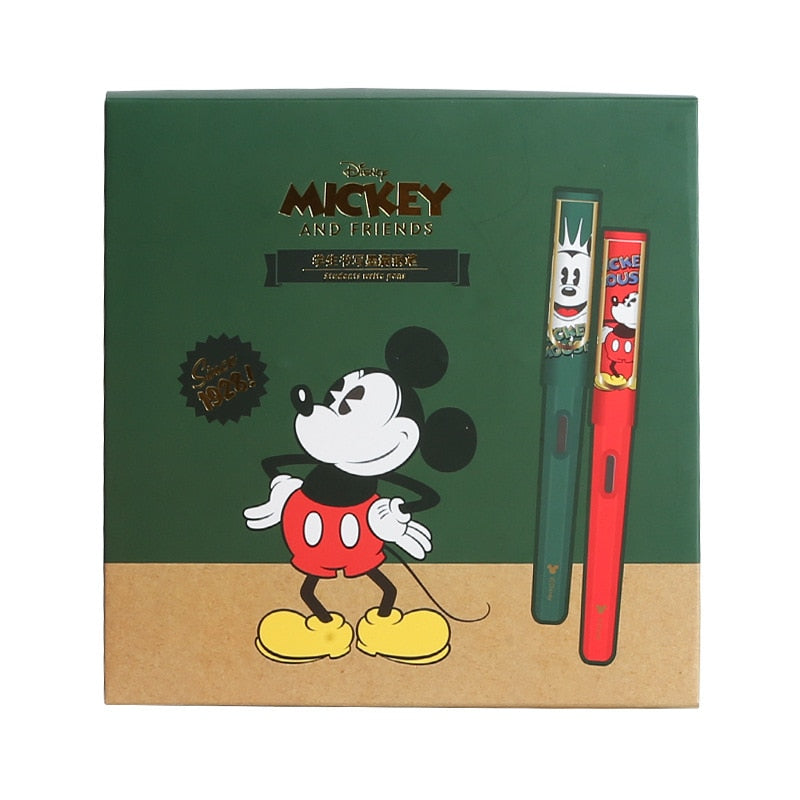 Kit 6 Canetas Tinteiro Pena Mickey Luxury Disney