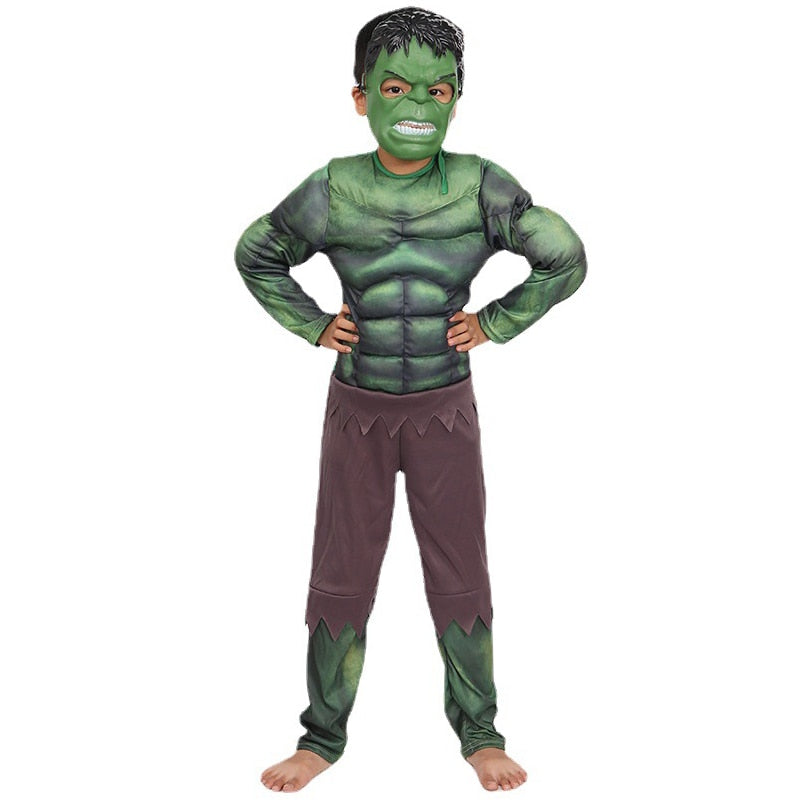 Fantasia Hulk Infantil 3D Muscle Cosplay