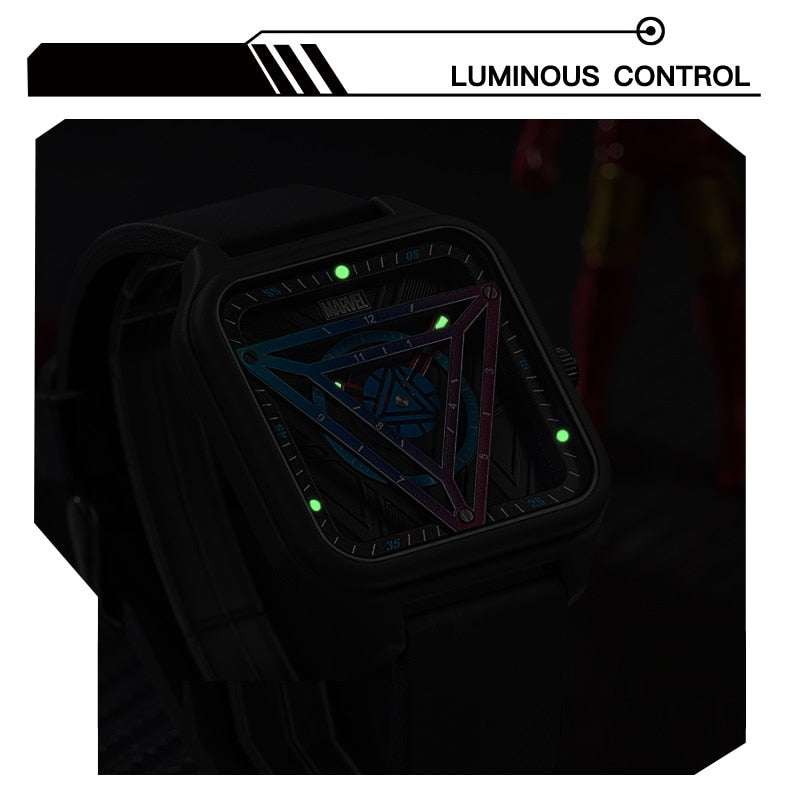 Relógio de Pulso Homem de Ferro Arc Reactor Dial Luminous Marvel