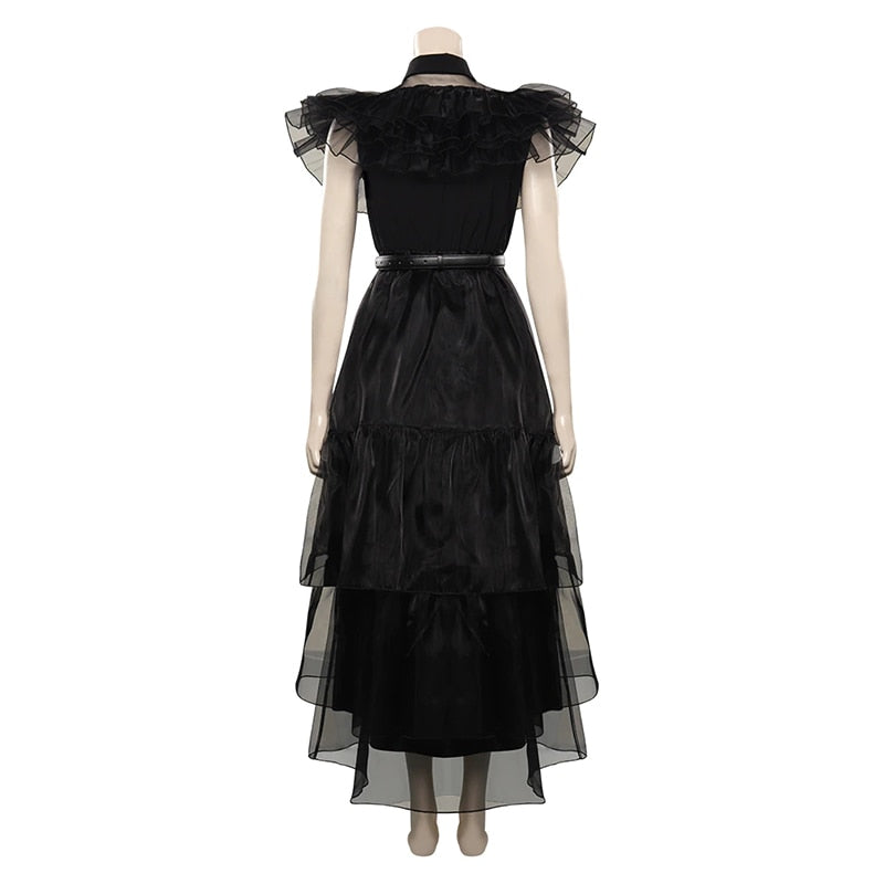 Costume Ball Gown Wandinha Addams Children Cosplay