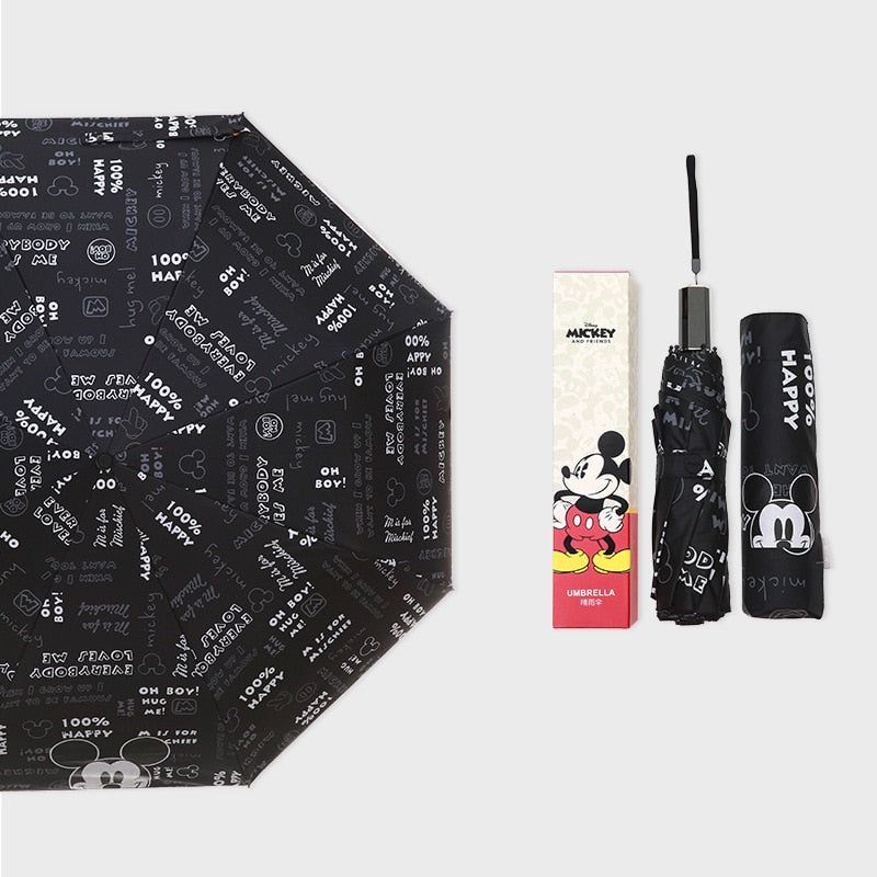 Guarda-Chuva Sombrinha Mickey Preto com Proteção Solar UPF50+ Adulto Original Disney