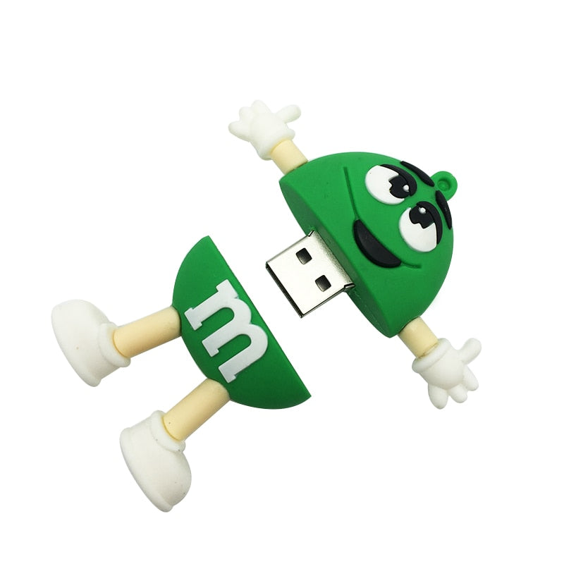 Pen Drive M&M USB 2.0 Flash Drive 4GB 8GB 16GB 32GB 64GB 128G 256GB